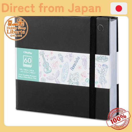 [Direct Japan] Ohuhu Sketchbook, marker pen drawing paper, black cover (160mmx160mm)