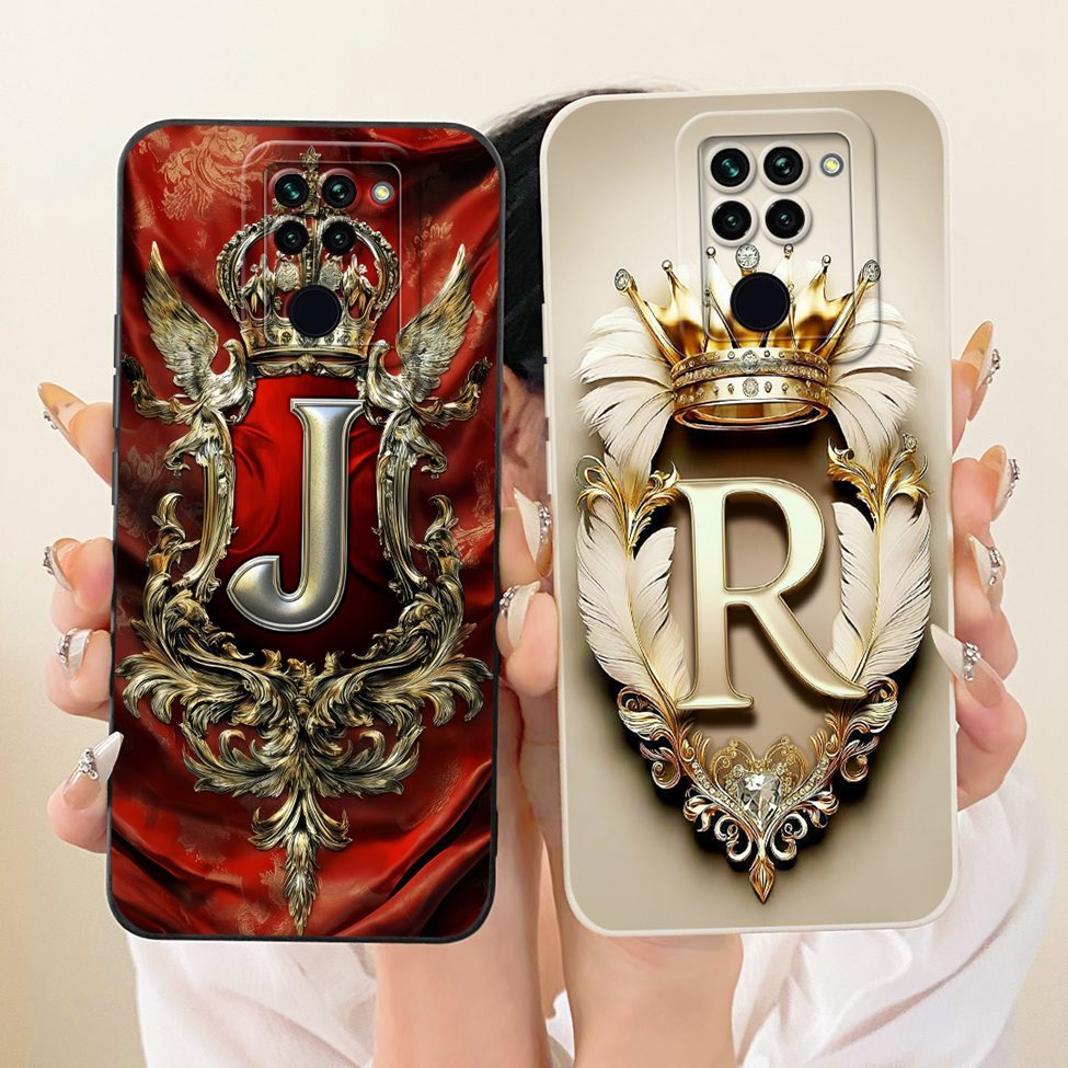 Dành Cho Redmi Note 9 4G Ốp Lưng Thời Trang Sang Trọng Chữ A-Z 2D Vỏ Sơn M2003J15SC M2003J15SG M2003