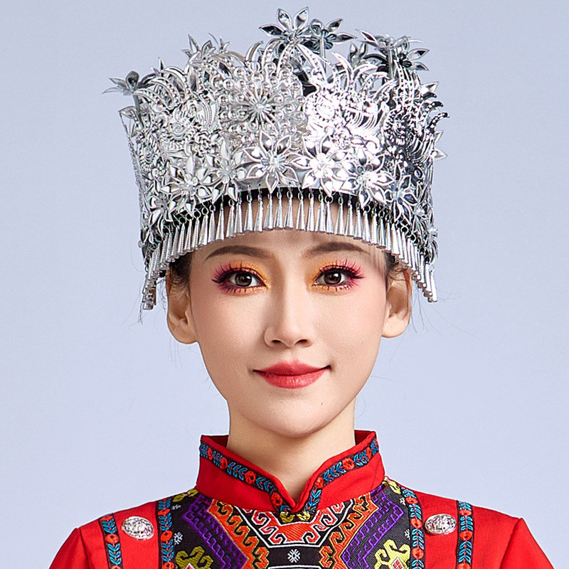 Zhuang 3 tháng 3 Trang phục biểu diễn, mũ, Yun Zhuang March 3 tháng 3 Hiệu suất Trang phục Mũ nón Vâ