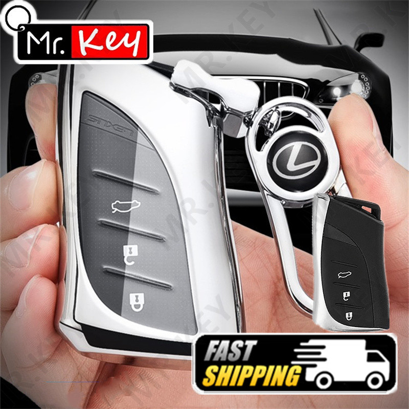 [Mr.Key] Vỏ chìa khóa mạ Chrome màu cho Lexus ES300 GX460 LC500 LS500h LX600 NX300h UX200