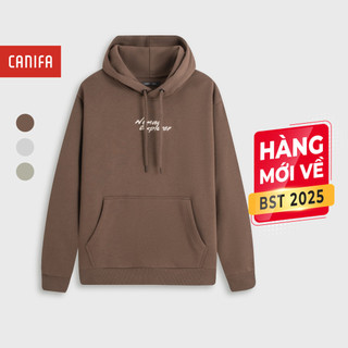  Áo nỉ nam CANIFA áo hoodie có mũ dài tay in họa tiết 8TW25W009 