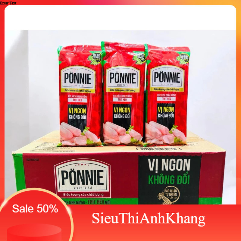 Combo 5 Gói Lớn Xúc Xích Ponnie Dinh Dưỡng Thit Heo 280g (4 Cây x 70g) _Sieuthianhkhang