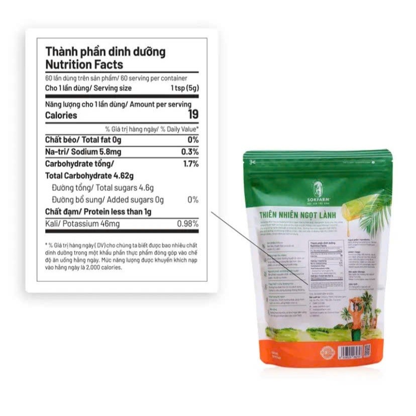 Đường hoa dừa organic Sokfarm 300g