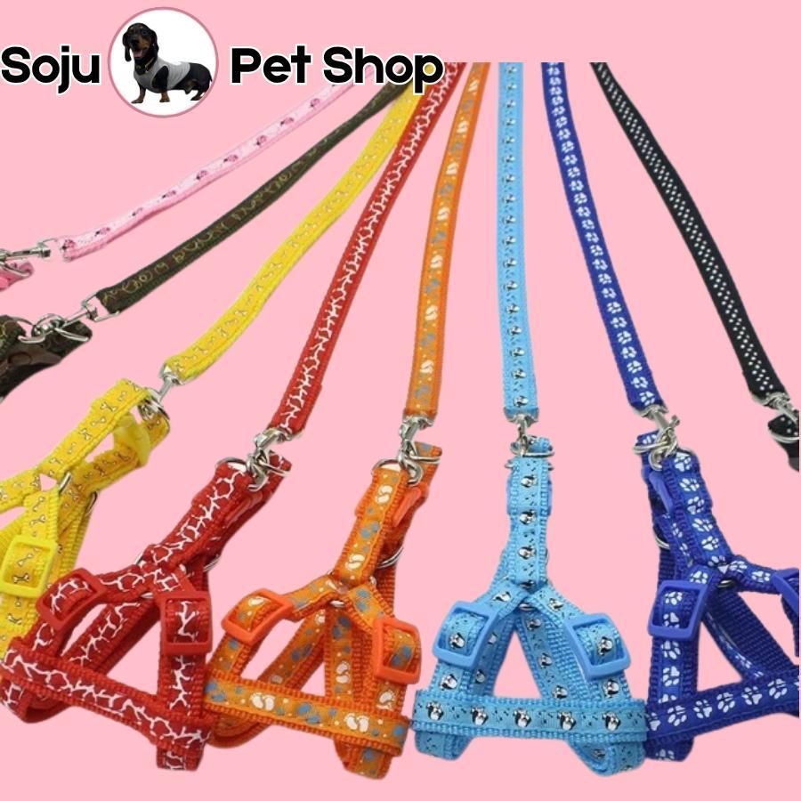 Dây dắt chó mèo hoạ tiết bền dai - Dù tết chữ thập 2 lớp DD01