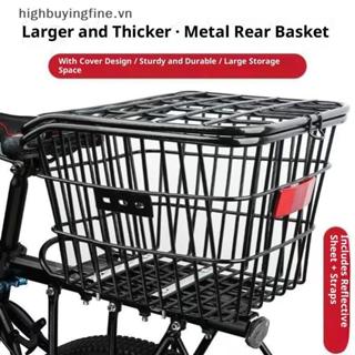 HFVN Xe Đạp Phía Sau Giỏ Có Đèn Phía Sau Ghế Sau Giỏ Chứa Đồ Kim Loại Lớn Phía Sau Chu Kỳ Giá Khung Chu Kỳ Kệ Phía Sau Để Đi Xe Đạp HOT