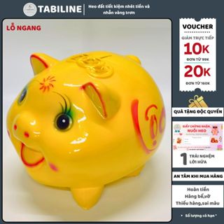   Giá siêu rẻ  Heo đất ống tiết kiệm tiền lỗ ngang size to chữ lộc may mắn LD04 - TABILINE 