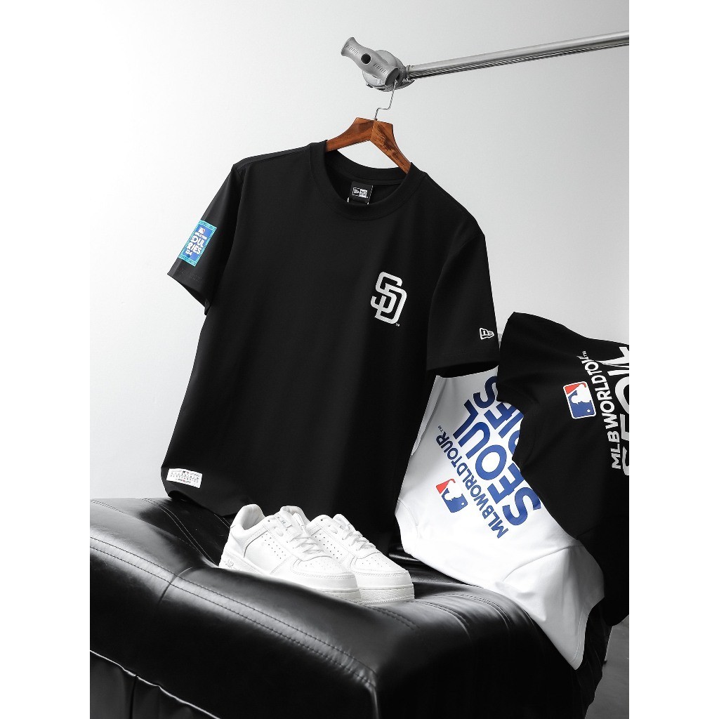 [ 3 MÀU ] Áo thun thời trang tay ngắn unisex street style  MLB, thiết kế graphic Seoul Series CT352