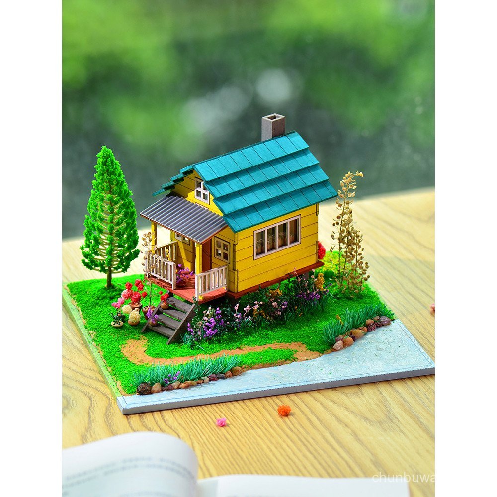 diy Small House Handmade Miniature House Model Creative Holiday Gift for Women