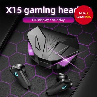  Tai nghe Bluetooth không dây X15TWS Màn hình LED Tai nghe chơi game Game thủ Giảm Noice Tai nghe Fone có micrô 