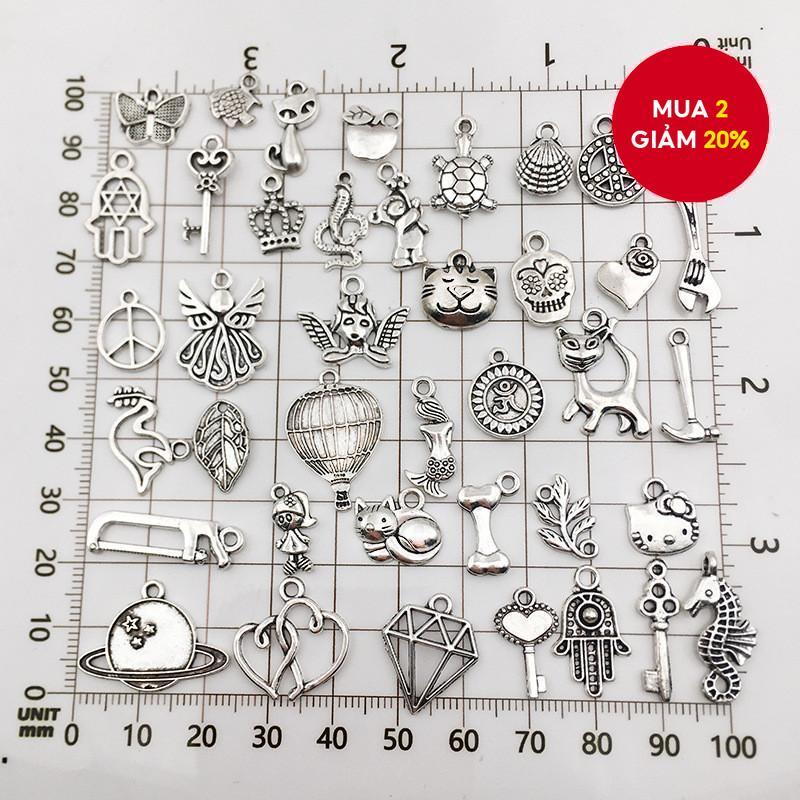 DIY 20 / 30 / 50 / 100 Hạt Charm Hợp Kim Loại Các Loại Cho Trang Sức DIY - Hoàn Hảo Cho Vòng Tay, Dây Chuyền Và Bông Tai Thủ Công!