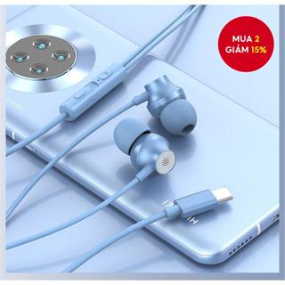 Tai nghe kim loại 3,5 mm Type-C mới 2025 Tai nghe nhét trong tai có Mic Điều khiển dây Bass Tai nghe cho điện thoại thông minh