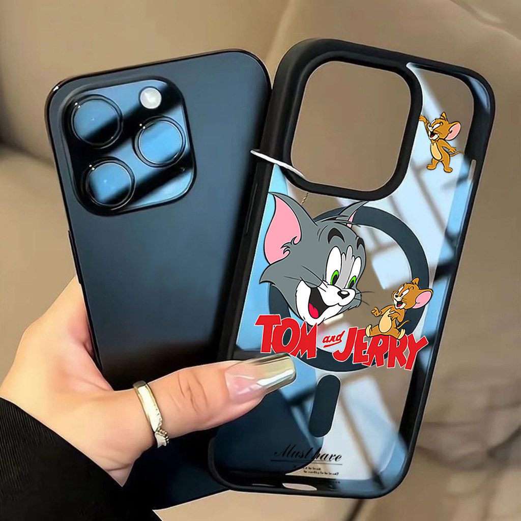 Ốp lưng điện thoại từ tính hợp với Tom and Jerry iPhone 14 15 Plus iPhone 11 12  Pro XS Max XR iPhon
