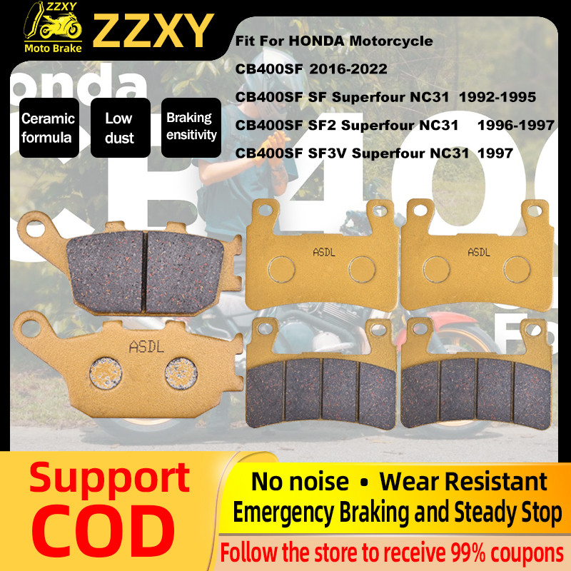 Dành Cho CB400 Super Four 1 Bộ Má Phanh Đĩa Trước Và Sau Bằng Sợi Gốm Xe Máy