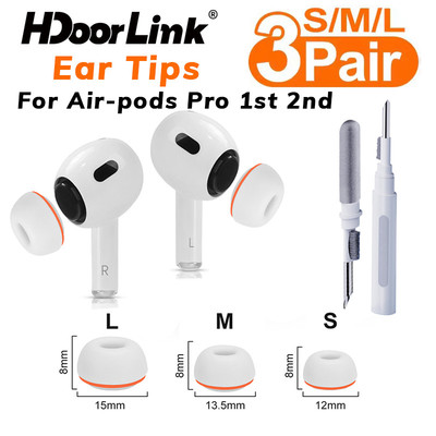 HdoorLink 2 Đầu Tai Xốp Nhớ Cho Airpod Pro 1st 2nd Có Lỗ Giảm Tiếng Ồn Mềm Nhớ Bọt Thay Thế Nút Tai