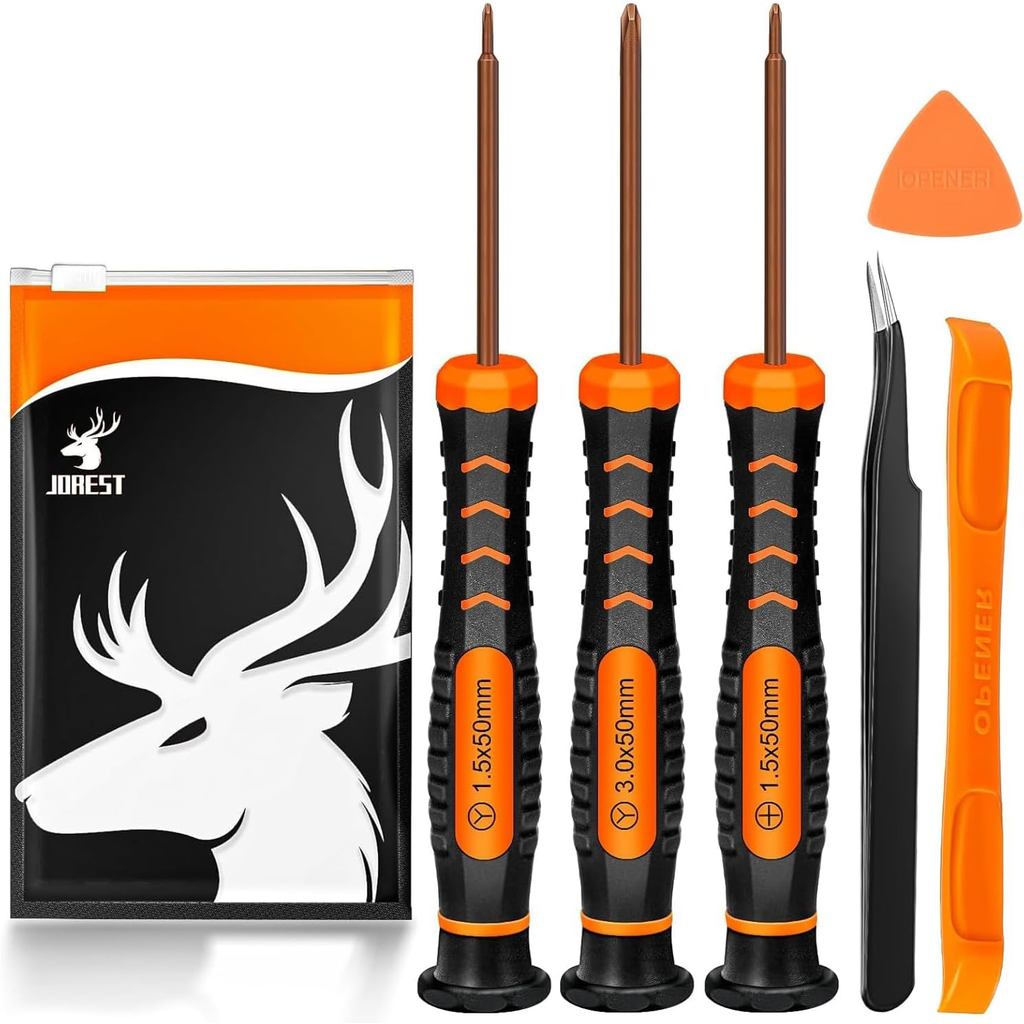 Bộ tuốc nơ vít JOREST cho Switch, Bộ sửa chữa 6 chiếc với Triwing Y00, Y1, Phillips PH000, Nhíp, Cro