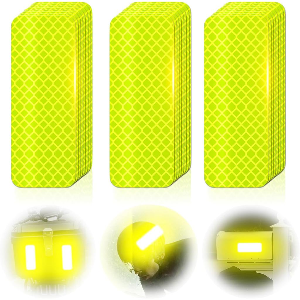 Siêu Phản Quang 20 Miếng Dán Phản Quang Làm Bằng 3M DG3, 3.15 "X 1.18" Huỳnh Quang Vàng-Green Ngoài 