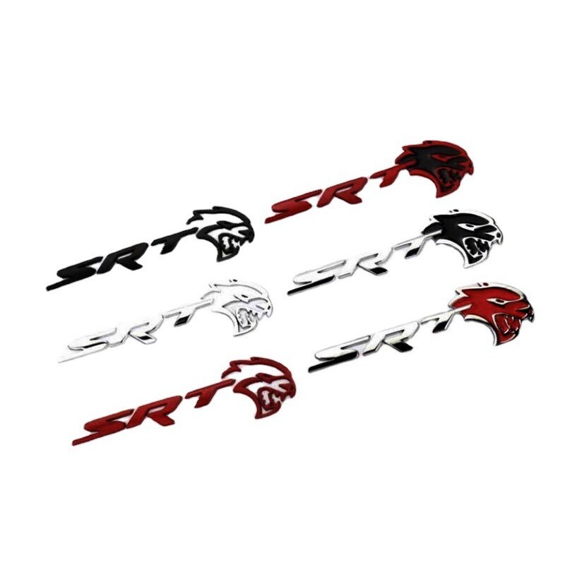 SRT Hellcat logo cho Dodge Challenger Durango Biểu tượng phía sau Nhãn dán bên Rỗng 3D huy hiệu kim 