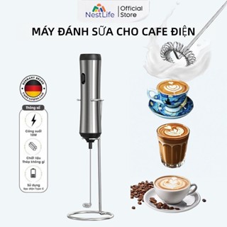Máy đánh sữa cầm tay cho cà phê，Cấp thực phẩm, có giá đỡ，Thép không gỉ，Có thể sạc lại，Dùng cà phê
