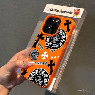 Ốp Điện Thoại Da Họa Tiết Biểu Tượng Chữ Thập Xu Hướng Thời Trang Cá Tính Thích Hợp Cho iPhone 17pro 17 16 15 promax xs xr 13promax 12pro 11pro 14pro Vỏ Bảo Vệ Chống Sốc