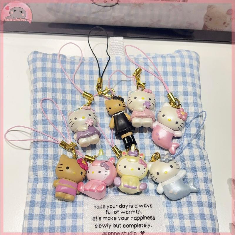 BWHTE Chân Dài Hello Kitty Dây Xích Điện Thoại Hello Kitty Charm Mặt Dây Chuyền Móc Khóa Trang Sức C