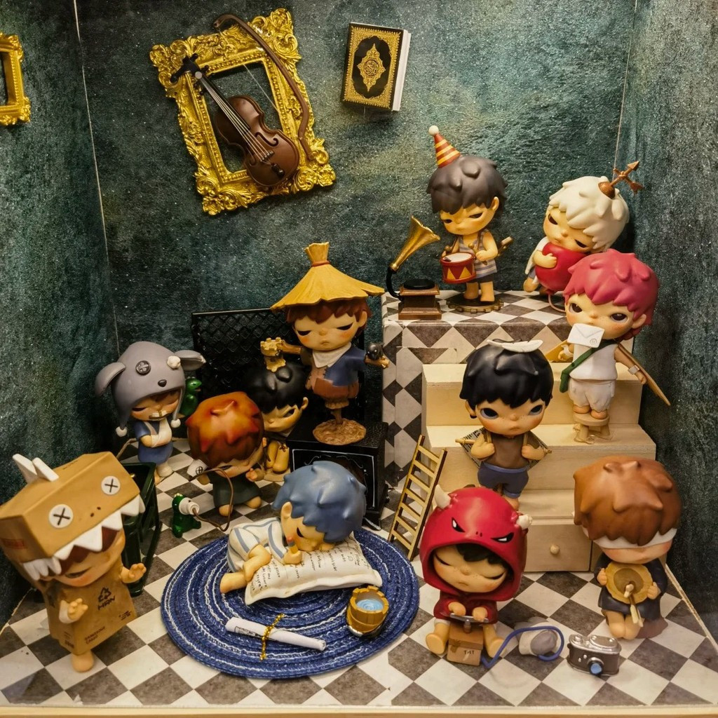 POPMART Hirono 4V popmart HIRONO Tặng MIME loạt bức tượng nhỏ dễ thương Popmart Official