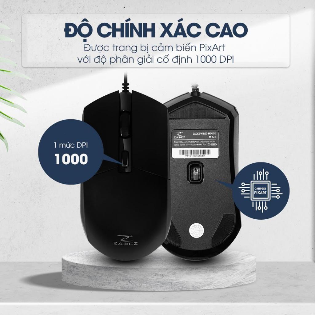 Chuột Có Dây ZADEZ M-121B - Bền bỉ, 1000DPI Chính Xác, Thiết Kế Ergonomic | BigBuy360 - bigbuy360.vn