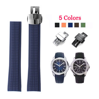 Dây đeo đồng hồ cao su cong 21mm cho Patek Philippe Aquanaut 5164A 5167A 5168A Vòng đeo tay thể thao Dây đeo đồng hồ Siliocne chống nước cho phụ nữ PP Dây đeo đồng hồ đeo tay