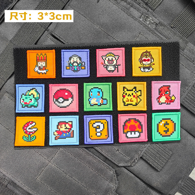 [Tùy chỉnh] Pikachu Journey to the West Super Mario Goku Ngộ nghĩnh Ngoại vi Đạo đức Chương 3D Velcr