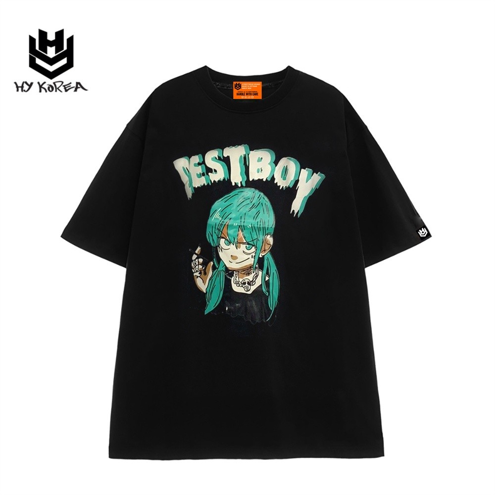 Áo Thun HY KOREA Tay Lỡ Phom Rộng Unisex Destboy