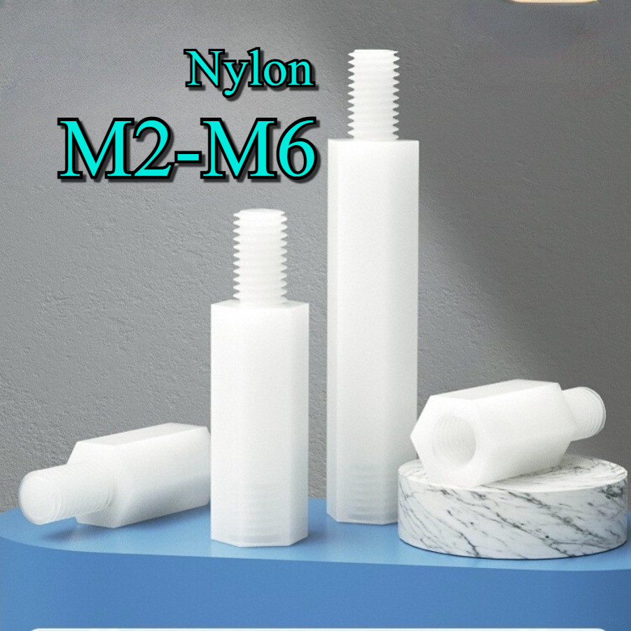 Cọc nhựa M2 / M2.5 / M3 / M4 / M5 / M6 Đực - Cái cách điện dài 6mm, 10mm, 15mm, 20mm, 30mm, 40mm, 50