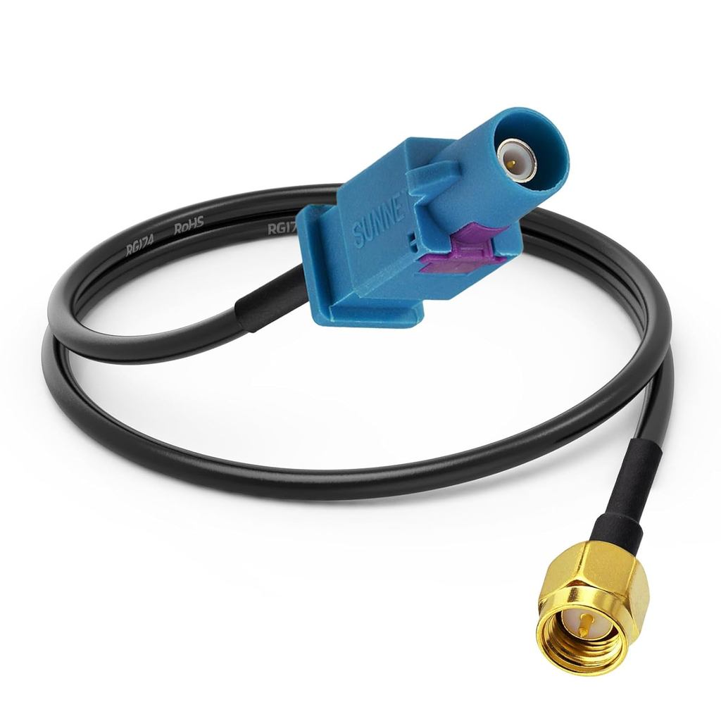 Fakra Z Male to SMA Male 12 Inch 30cm Cáp Nối Dài Ăng Ten Ô Tô Cho Xe Stereo Android Head Unit GPS N