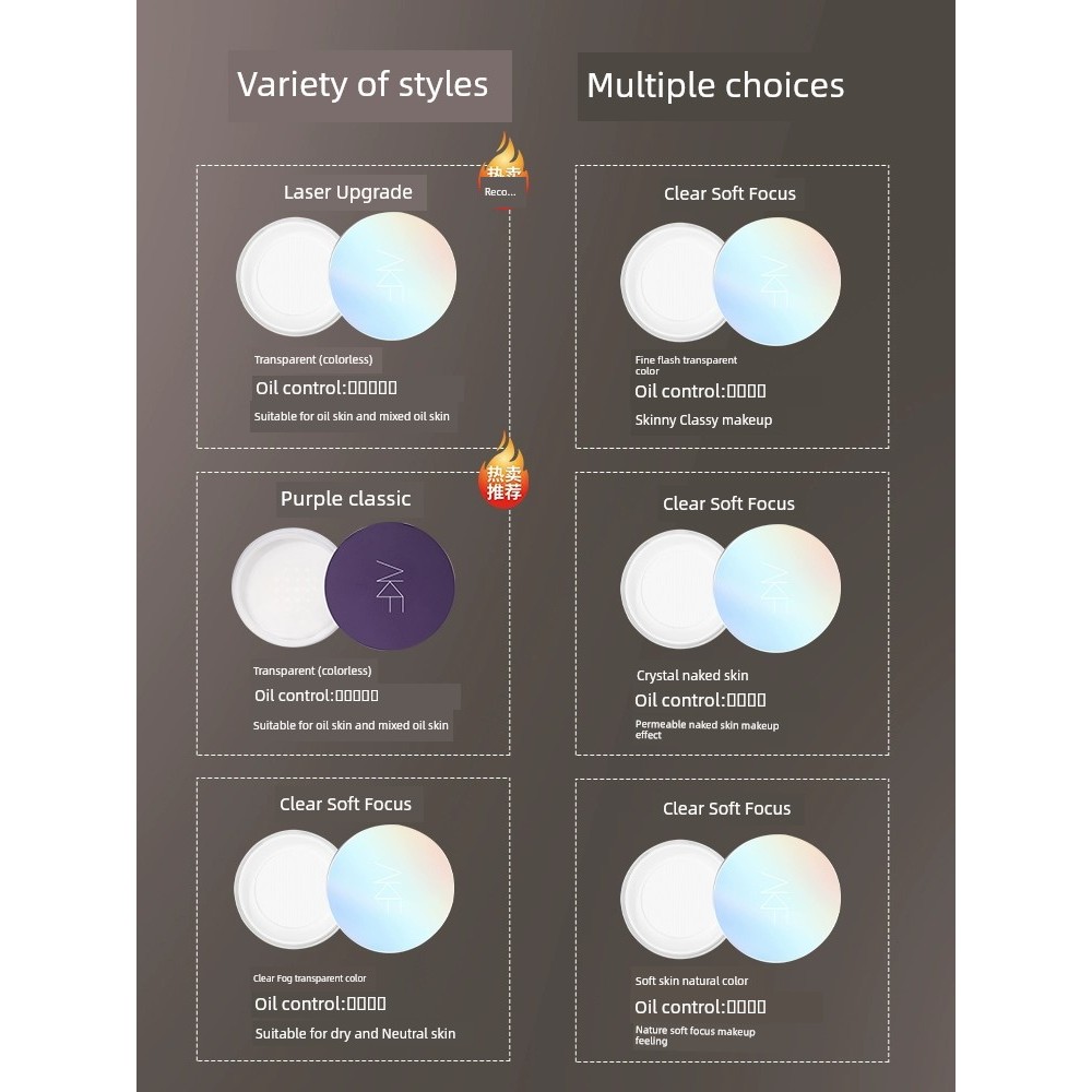 Akf 's Loose Powder Official Flagship Store Bàn chải trang điểm chính hãng afk Kiểm soát dầu kfc Mat