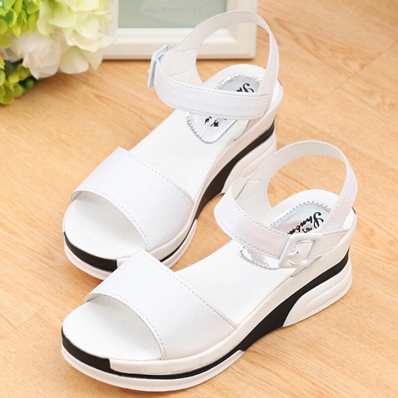 Xăng đan ngoài trời thông thường dành cho nữ PB3 Giày đế bằng da