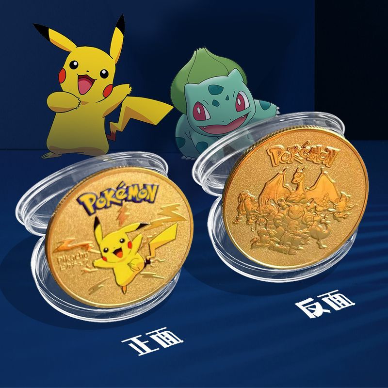 Đồng xu kỷ niệm Pokémon Pokemon Pokemon Pikachu Đồng xu vàng Pokemon Coin