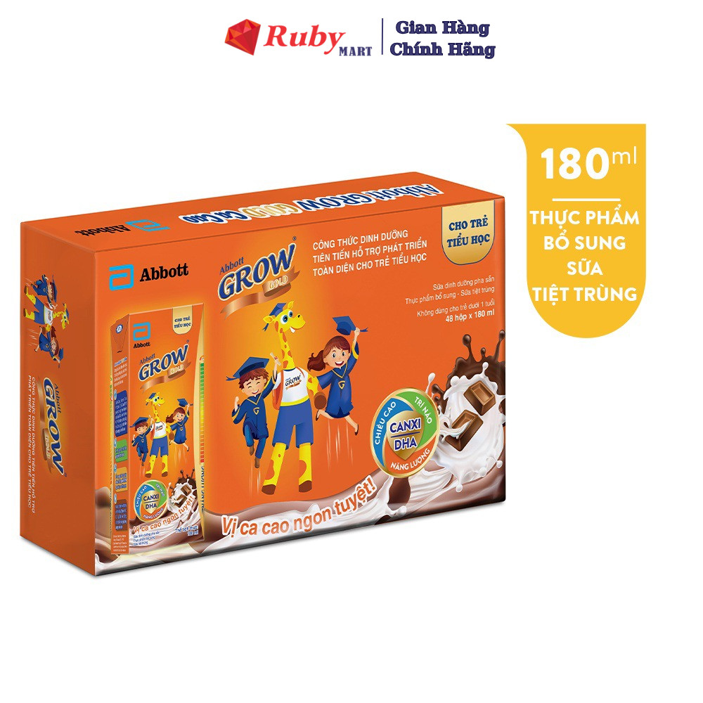Thùng 48 hộp Abbott Grow Gold Cacao 180ml/hộp