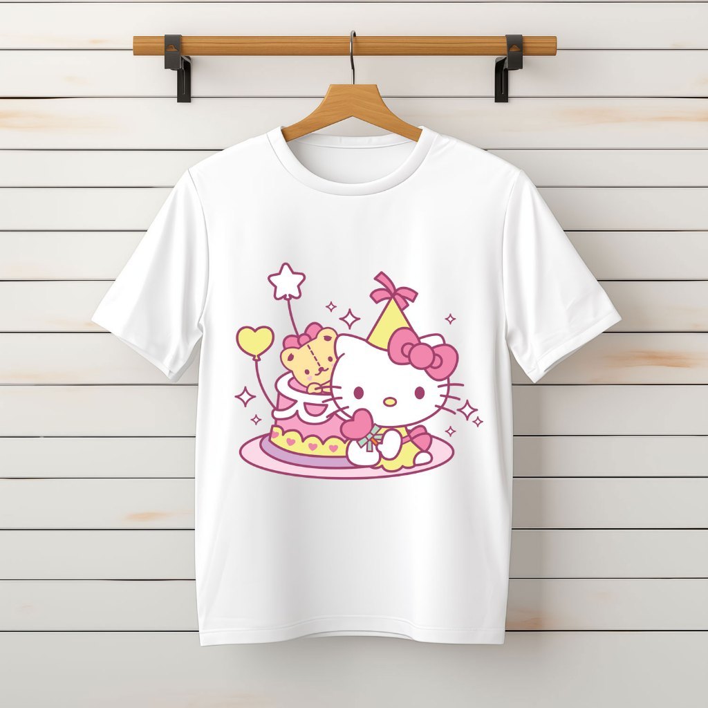 Áo phông, Áo Thun Áo Cộc unisex Nam Nữ, Hello Kitty 8 - Form Xuông [Vietnam FC]