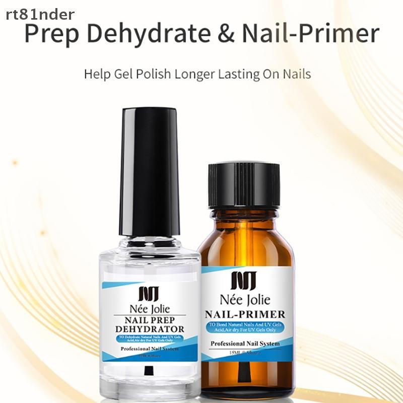 Rt 15ml Nail Primer Nail Prep Dehydrate Base Top Coat Gel Sơn móng tay Không cần đèn LED UV Nail Art