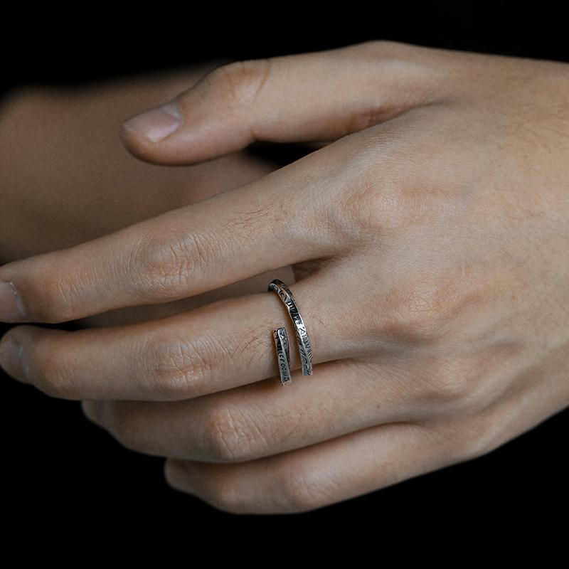 New Product#Mobius strip ring for men and women High-end Hip-hop Trendy Graffiti Open Ring Unique Re