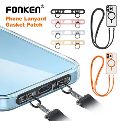 Fonken Điện Thoại Dây Gioăng Miếng Dán Siêu Mỏng Thép Không Gỉ Điện Thoại Tether Tab Dây Treo Kẹp