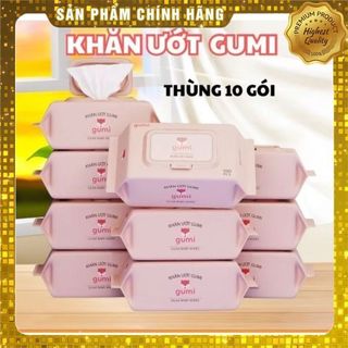  Trợ Giá_Sỉ Thùng 10 Gói Khăn Ướt Gumi  không mùi 100 tờ ,không paraben an toàn cho bé sơ sinh 