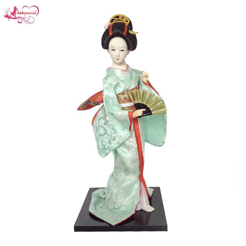 Abbaccia 12 Inch Nhật Bản Geisha Châu Á Búp Bê Geisha Thủ Công Trang Trí Điêu Khắc Nữ Tượng Dân Tộc 