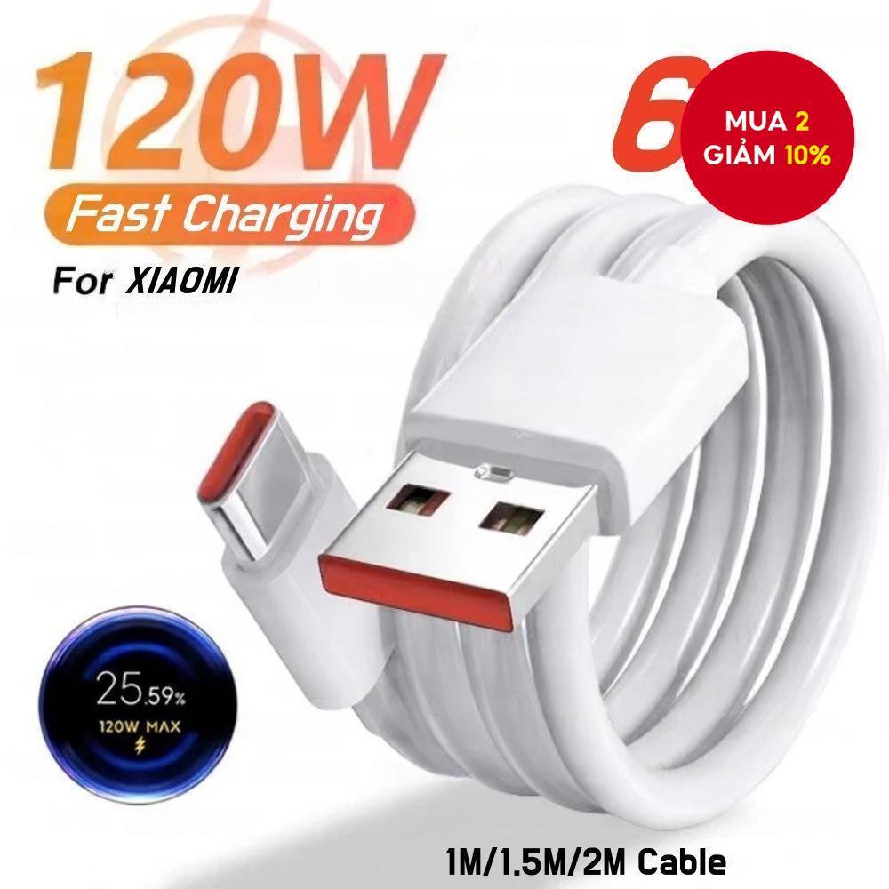 Cáp Sạc Nhanh Turbo 120w 6a Usb Cho Xiaomi 15 14 13 12 11 67w Type C Và Redmi Note