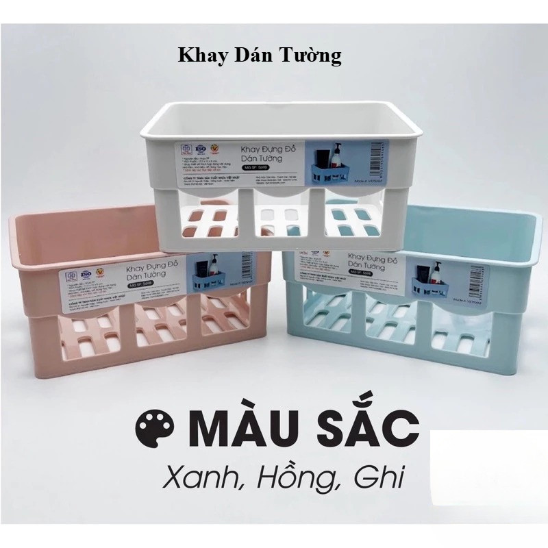 Kệ dán tường , kệ nhà tắm dán tường nhựa Việt Nhật nhỏ gọn tiện ích Chaien Decore