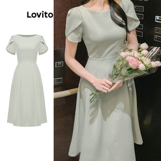 Lovito Váy thanh lịch Váy cơ bản trơn dành cho nữ L95ED533