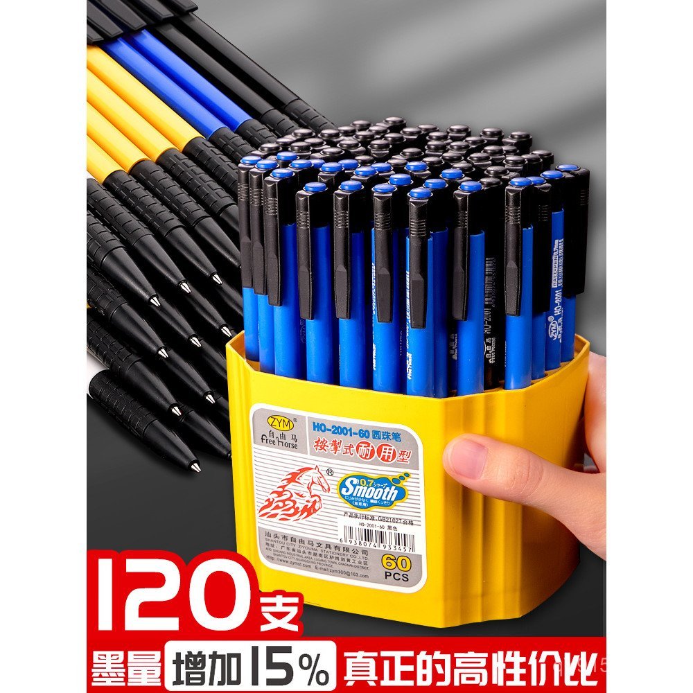 100 Bút Dầu Trung Bình Loại Đẩy 0.7mm Nhiều Màu Bán Buôn Bút Bi Xanh Đạn Dầu Bút Bi Bút Bi Đen Dính 