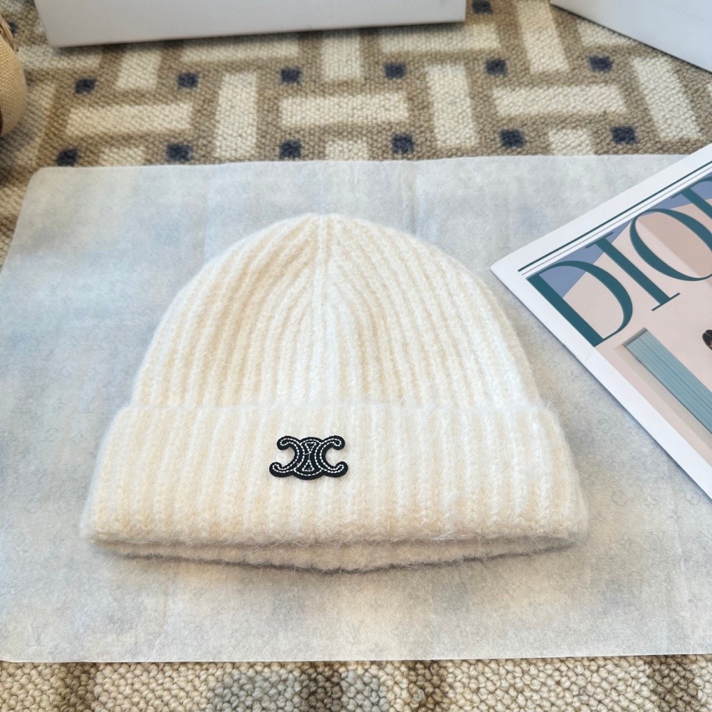 Mũ dệt kim dày CELINE nam nữ, phong cách cổ điển, giữ ấm tốt