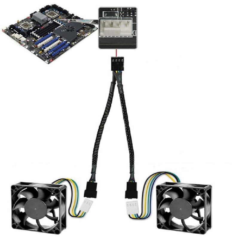4 Pin Pwm Đến Dual Pwm Vỏ Máy Tính Quạt Cáp Nguồn Phụ Kiện Máy Tính B4