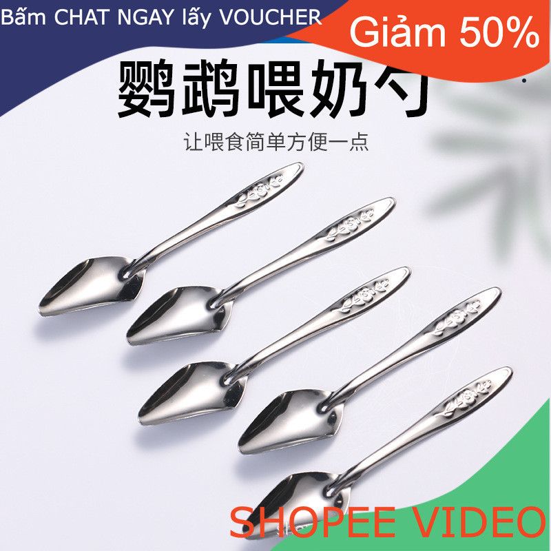 (Ship2tuan) Dụng cụ cho con vẹt bằng thép không gỉ Dụng cụ cho con bú bằng tay Myna Myna da hổ Xuanf