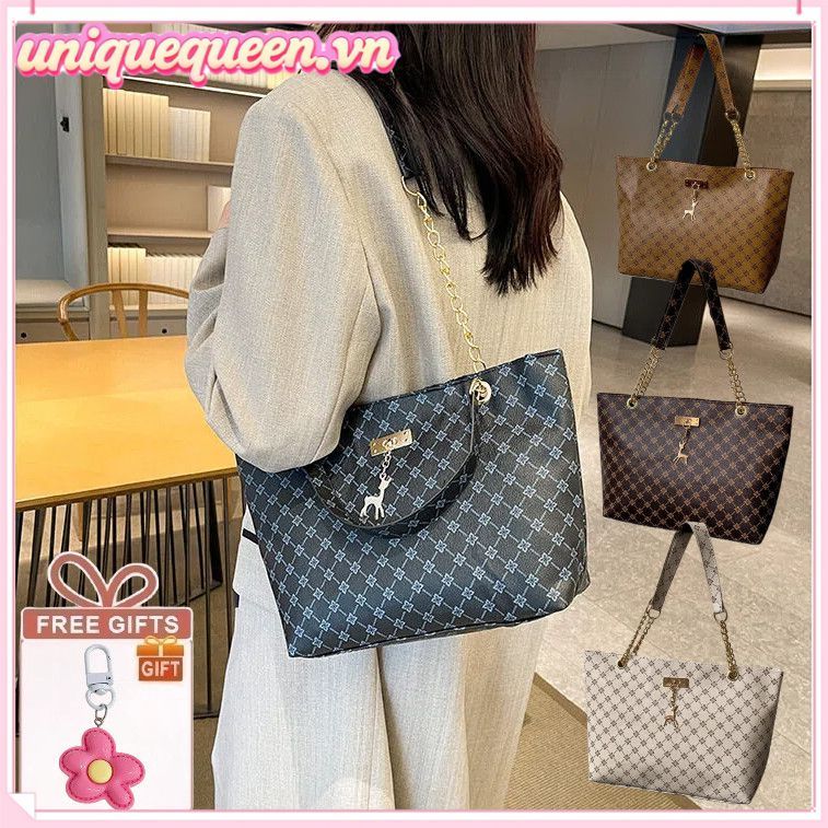 Túi xách nữ thời trang, phong cách mới, túi xách đeo vai, túi tote in họa tiết uni