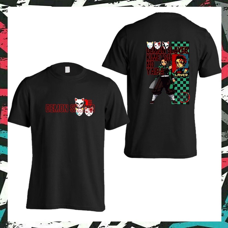 Áo Thun Haori 100% Bông, Thiết Kế Kamado Tanjiro Họa Tiết Caro, Phù Hợp Unisex